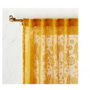 Gold Sheer Idris Printed Burnout Window Curtain Panel